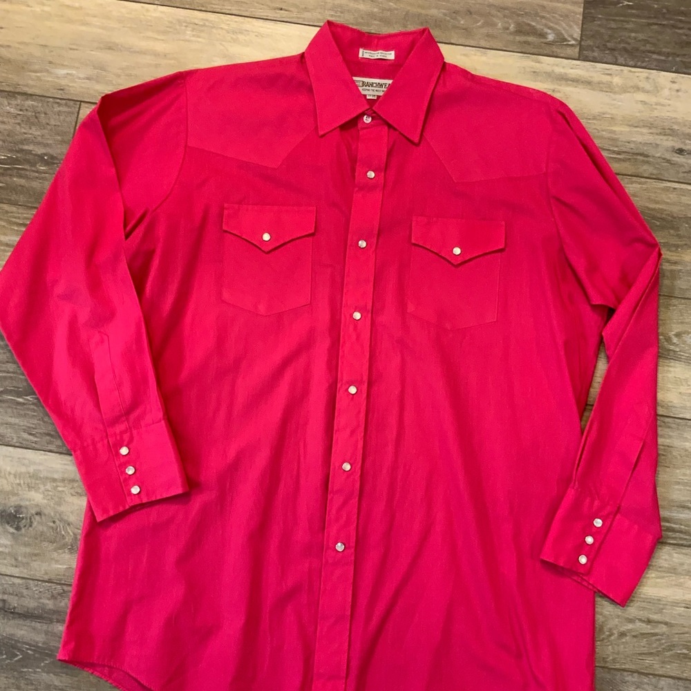 Corral West Ranchwear. Pink western pearl button down. Size 17 - 35